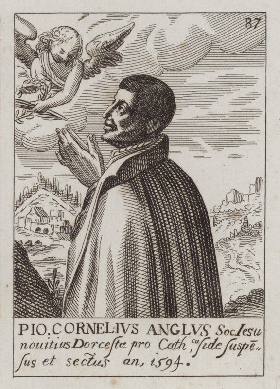 John Cornelius, İngiliz Cizvit Katolik rahip ve şehit (gravür) by (after) English School