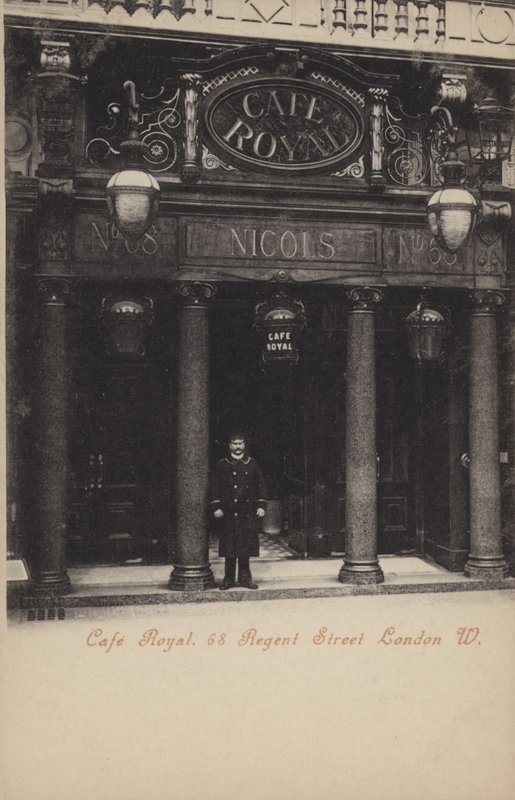 Cafe Royal, 68, Regent Street, Londra, Batı (s/b fotoğraf) by (after) English photographer