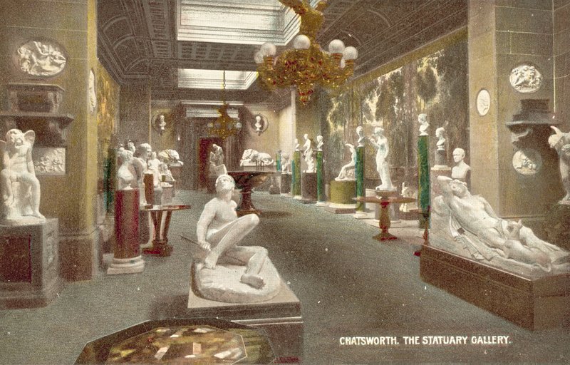Chatsworth, Heykel Galerisi (renkli fotoğraf) by (after) English photographer