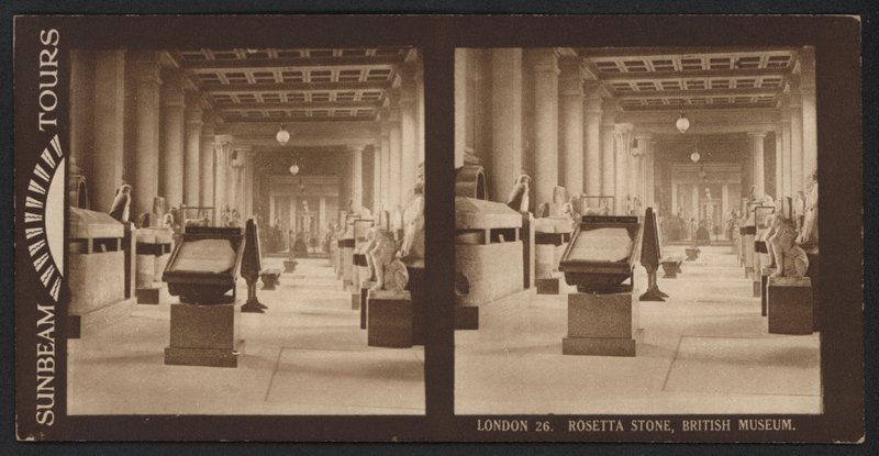 Londra, Rosetta Stone, British Museum (s/b fotoğraf) by (after) English photographer