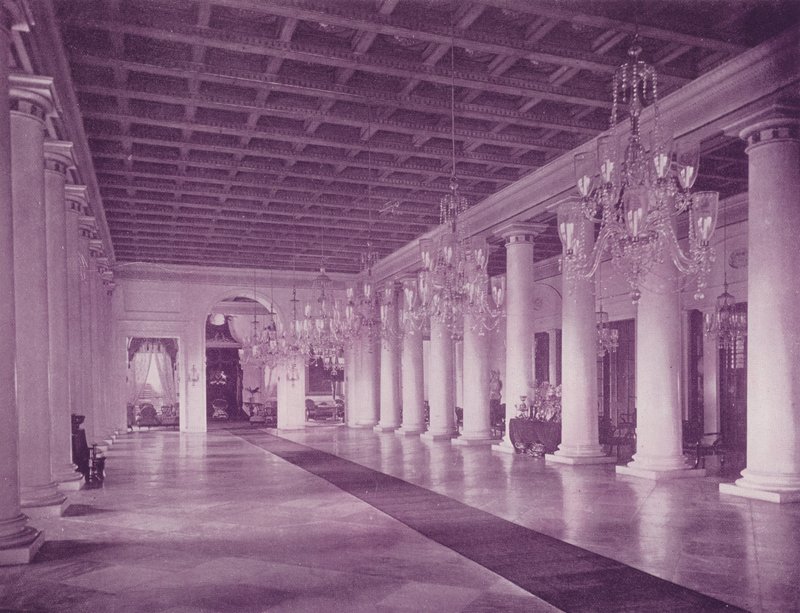 Mermer Salon, Hükümet Konağı, Kalküta (s/b fotoğraf) by (after) English photographer