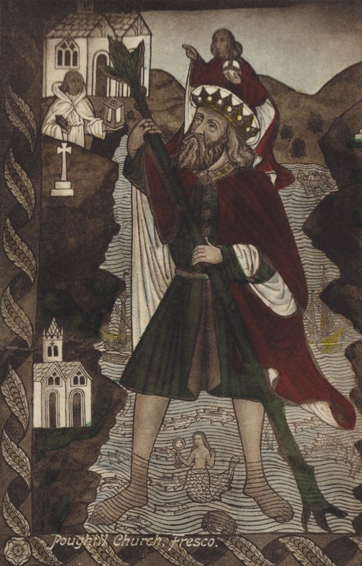 Poughill Kilisesi, Fresk (renkli fotoğraf) by (after) English photographer