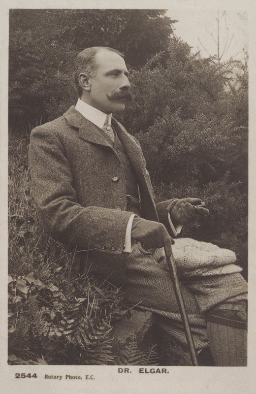 Sir Edward Elgar, İngiliz besteci (s/b fotoğraf) by (after) English photographer
