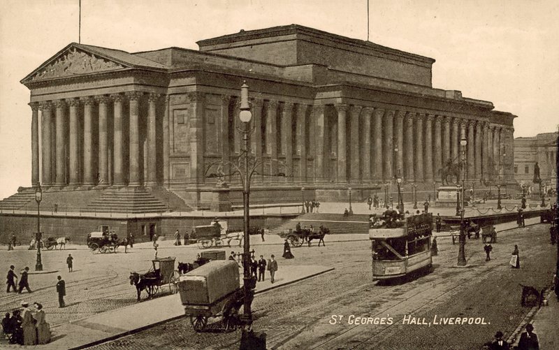 St George's Hall, Liverpool (s/b fotoğraf) by (after) English photographer