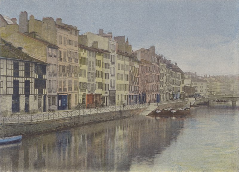 Bayonne, Nive Rıhtımı (renkli fotoğraf) by (after) French Photographer