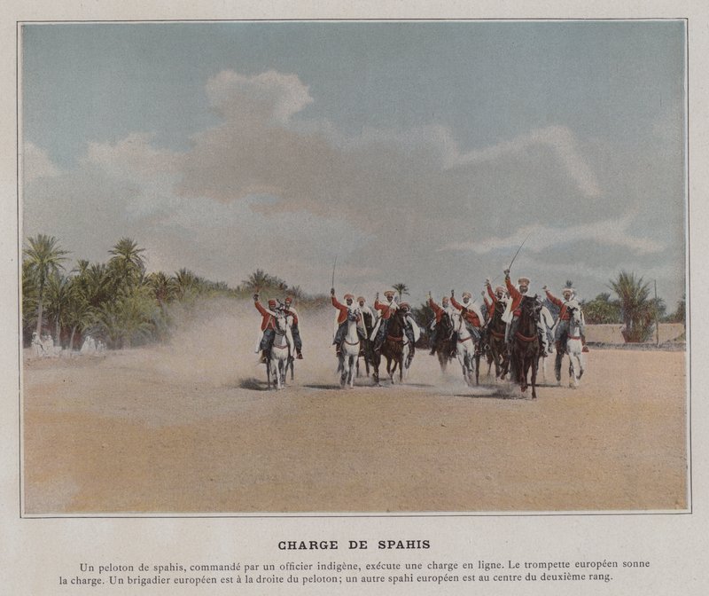 Charge de Spahis (renkli fotoğraf) by (after) French Photographer