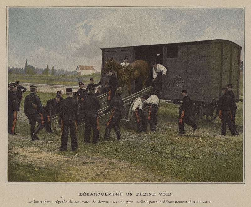 Tam Şeritte Gemiden İniş (renkli fotoğraf) by (after) French Photographer