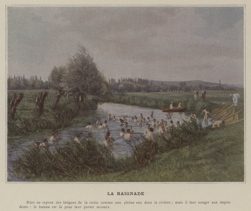 La Baignade (renkli fotoğraf) by (after) French Photographer