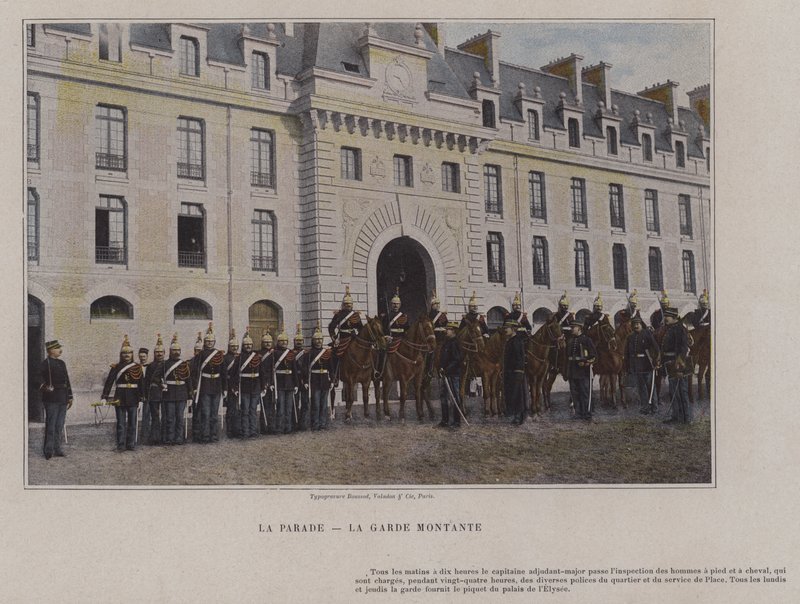 Geçit Töreni, Yükselen Muhafız (renkli fotoğraf) by (after) French Photographer