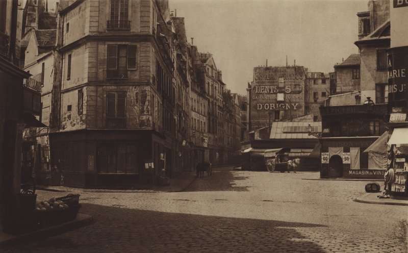 Şu anda Saint-Germain bulvarı olan Carrefour Gozlin, Abbaye hapishanesinin yeriydi (s/b fotoğraf) by (after) French Photographer