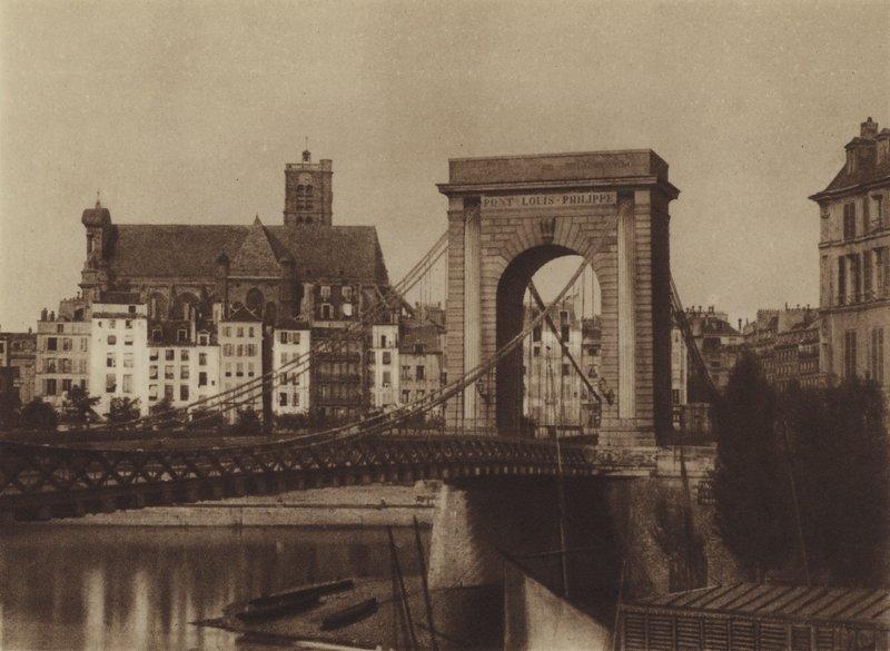 Pont Louis-Philippe sağ kıyıya doğru (s/b fotoğraf) by (after) French Photographer