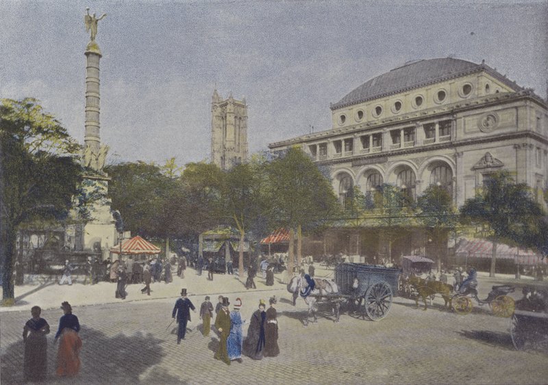 Paris, Place du Chatelet (renkli fotoğraf) by (after) French Photographer