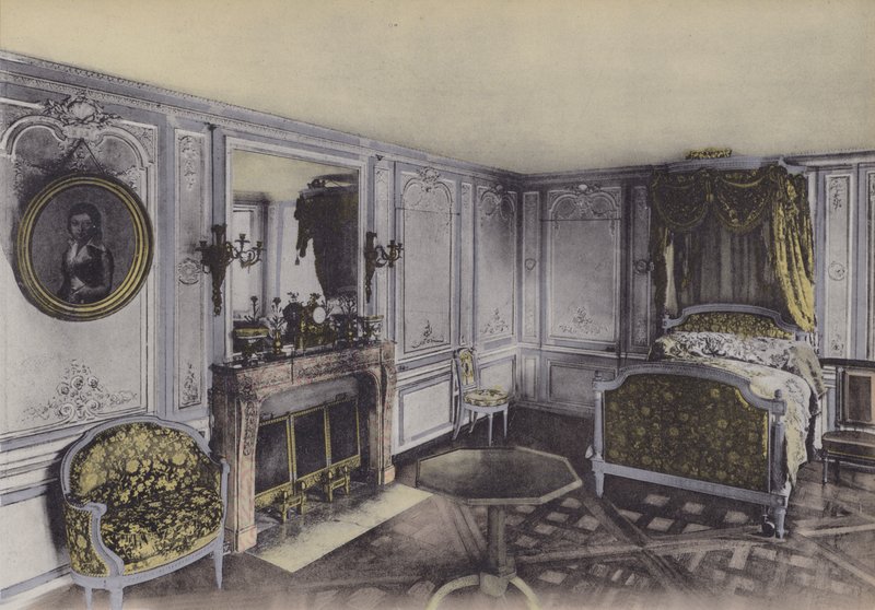 Petit Trianon, Chambre de Marie-Antoinette, Küçük Trianon, Marie-Antoinette Yatak Odası (renkli fotoğraf) by (after) French Photographer