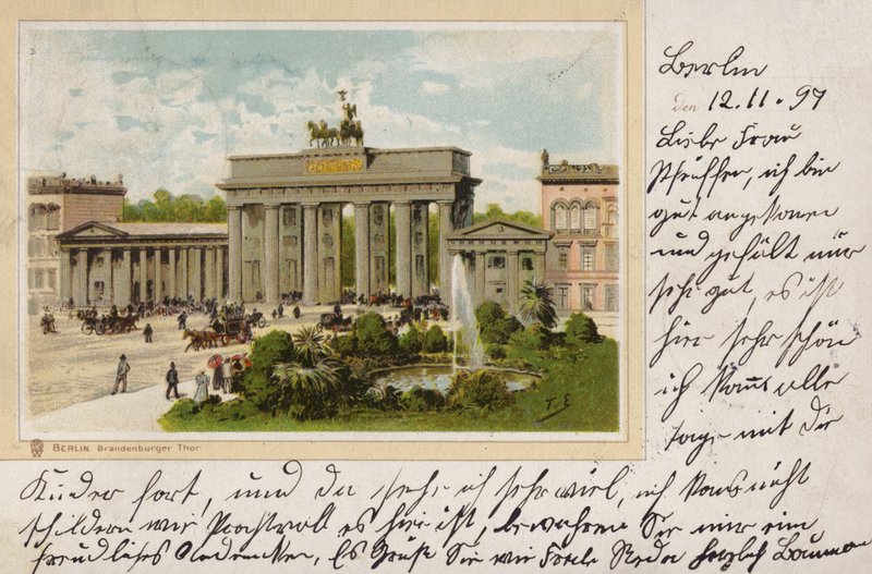 Berlin, Brandenburg Kapısı (renkli taş) by (after) German School