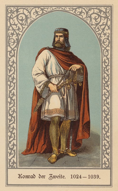 Conrad II, Kutsal Roma İmparatoru (renkli litho) by (after) German School
