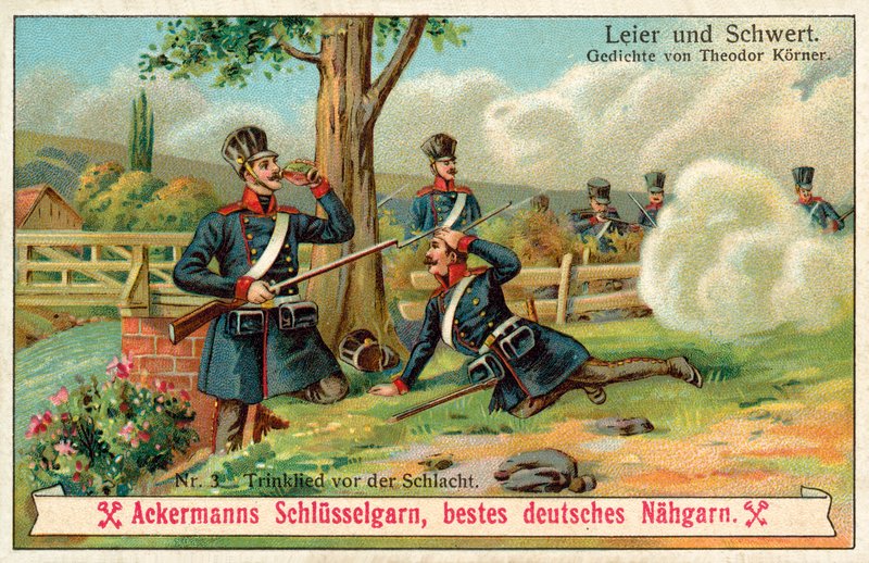 Savaştan önce şarkı içmek (chromolitho) by (after) German School
