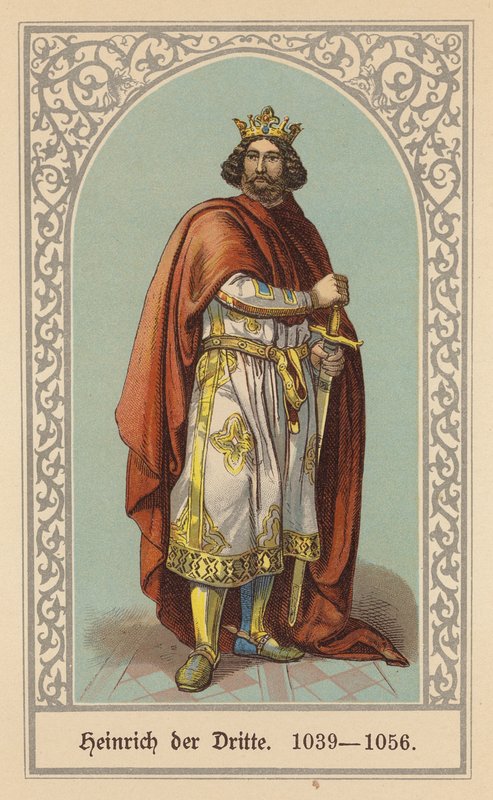 Henry III, Kutsal Roma İmparatoru (renkli litho) by (after) German School