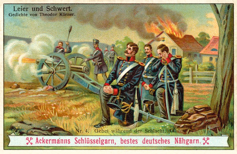 Savaş sırasında dua (chromolitho) by (after) German School