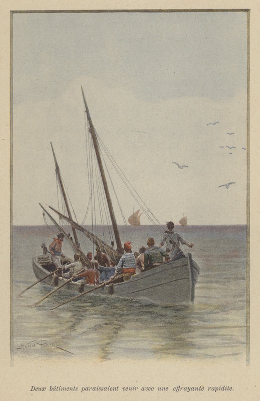 Korkunç bir hızla yaklaşan iki gemi (renkli taş) by (after) Paris
