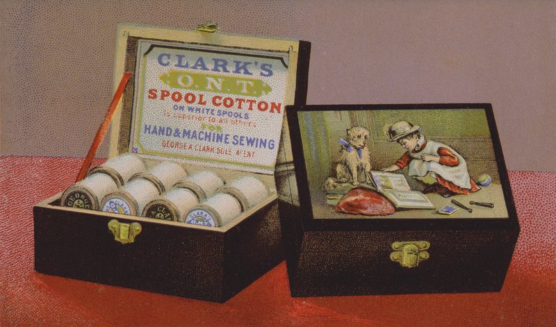Amerikan ticari kart reklamı Clarks makaralı pamuk by American School