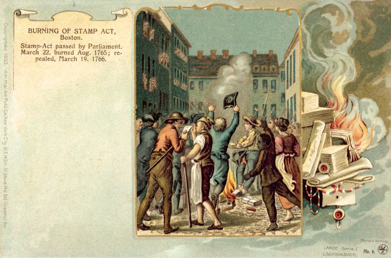 Pul Yasasının Yakılması, Boston, Ağustos 1765 by American School