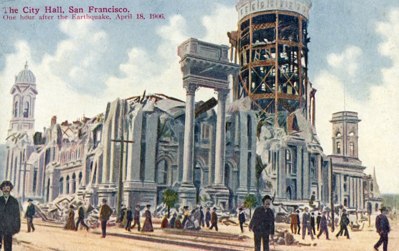 Belediye Binası, San Francisco, 1906 depreminden sonra by American School