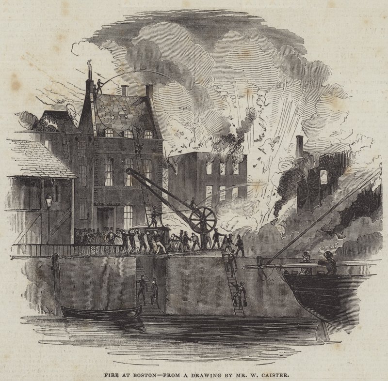 Fire at Boston  by American School