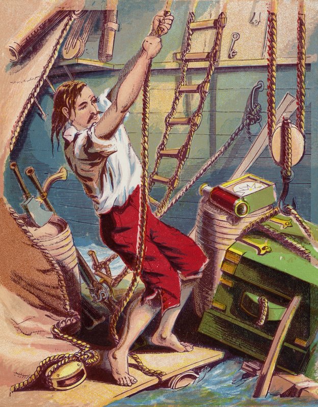 Robinson Crusoe için İllüstrasyon by American School