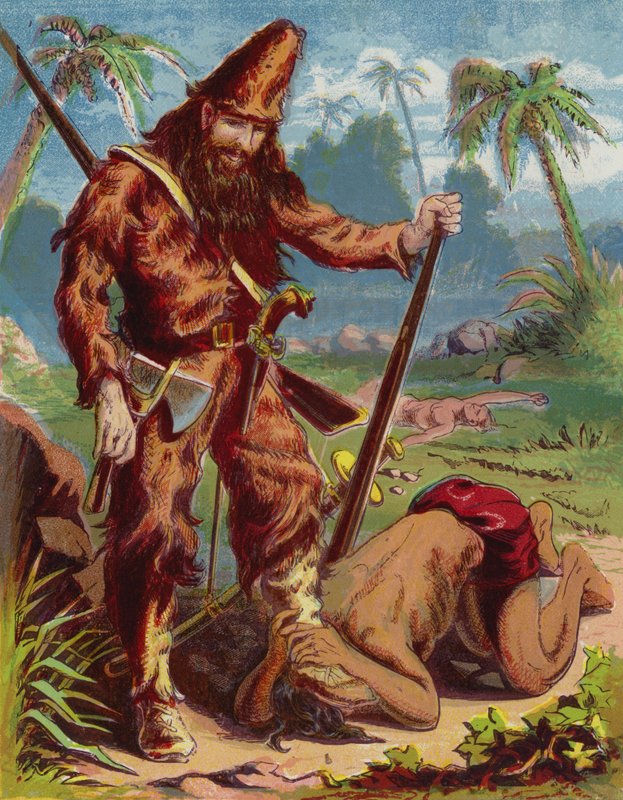Robinson Crusoe için İllüstrasyon by American School