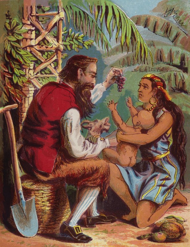 Robinson Crusoe için İllüstrasyon by American School