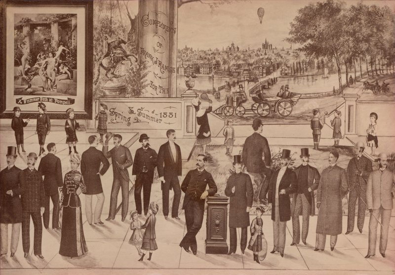 Frank J Ramge için ticaret kartı, kumaşçı ve terzi, 1881 by American School