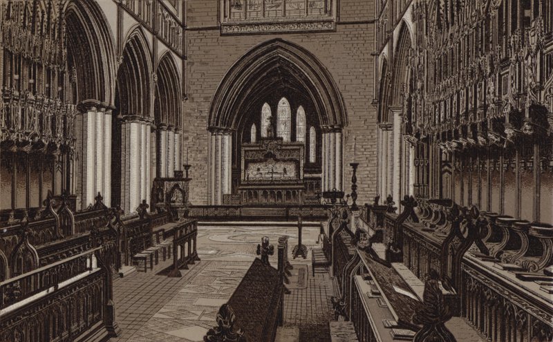 Chester Cathedral, the Choir, East View  by English School