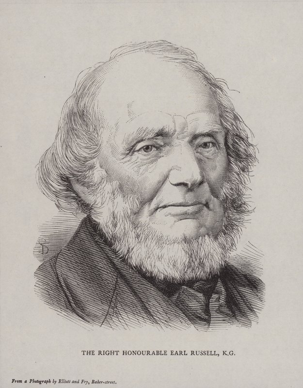 Lord John Russell, 1 Earl Russell, İngiliz Liberal politikacı ve Başbakan by English School
