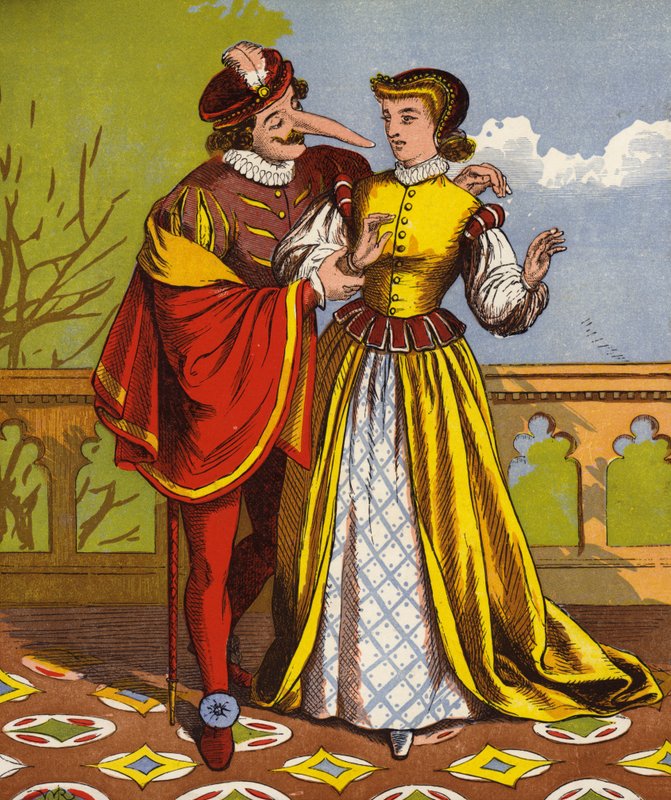 Uzun burunlu adam, muhtemelen Cyrano De Bergerac by English School