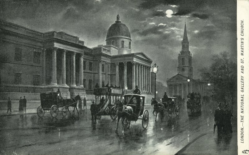 Ulusal Galeri ve St Martins Kilisesi, Londra by English School