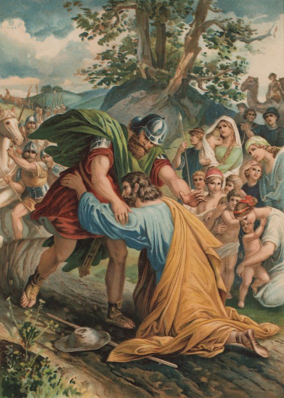 The reconciliation of Jacob and Esau  by English School