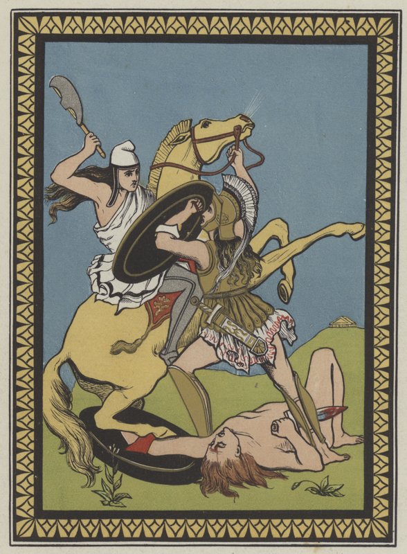 Theseus Perslerle savaşırken by English School