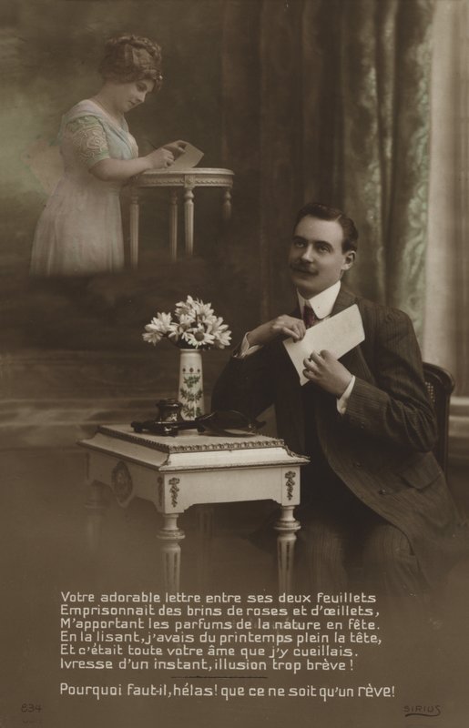 Çift mektup yazma by French Photographer