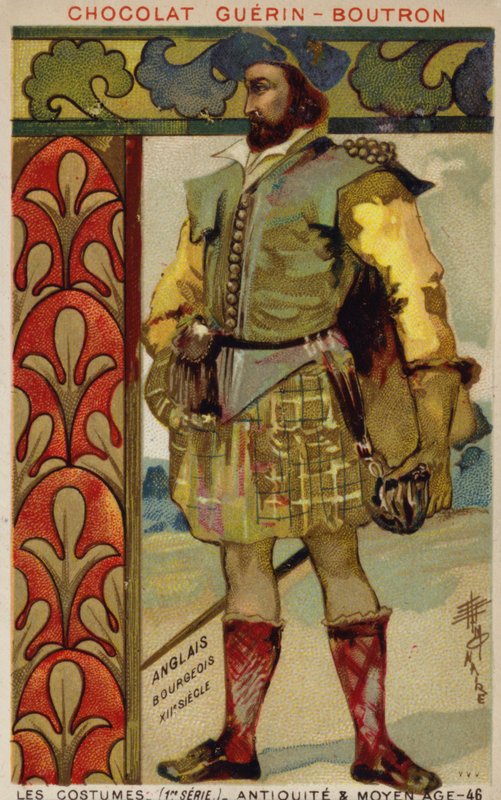 İngiliz burjuva kostümü, 12. yüzyıl by French School