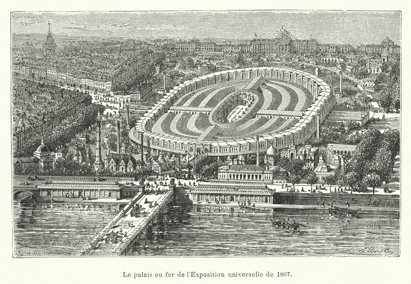 1867 Evrensel Sergisinin demir sarayı by French School