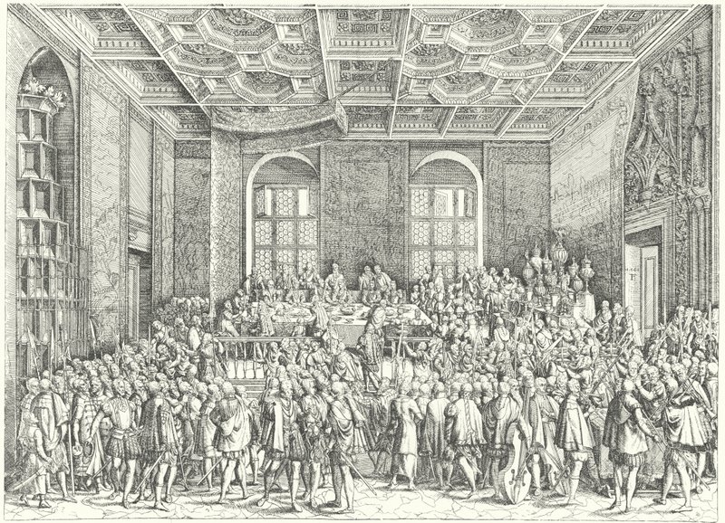 Kutsal Roma İmparatoru I. Ferdinand için Ziyafet by German School