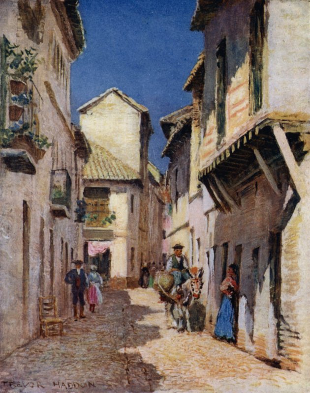 Cordova, Bir Sokak (renkli taş) by A. Trevor Haddon