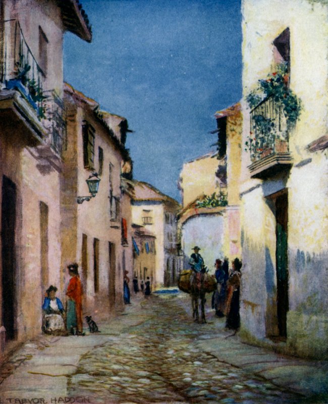 Cordova, Bir Sokak Manzarası (renkli taş) by A. Trevor Haddon