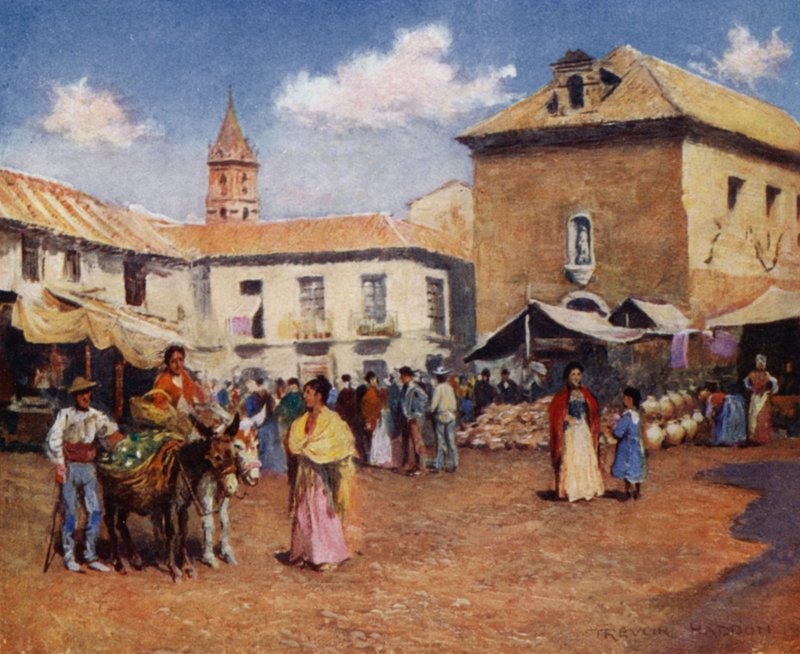 Malaga, Bir Pazar (renkli taş) by A. Trevor Haddon