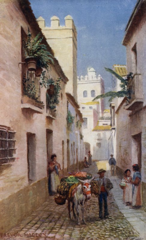 Sevilla, Bir Sokak (renkli taş) by A. Trevor Haddon