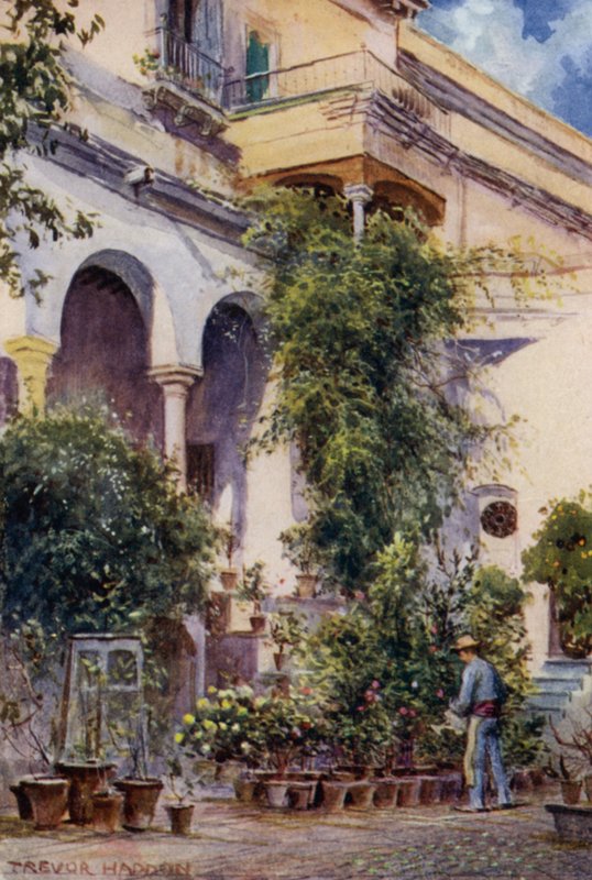 Sevilla, Alcazar Bahçeleri (renkli taş) by A. Trevor Haddon