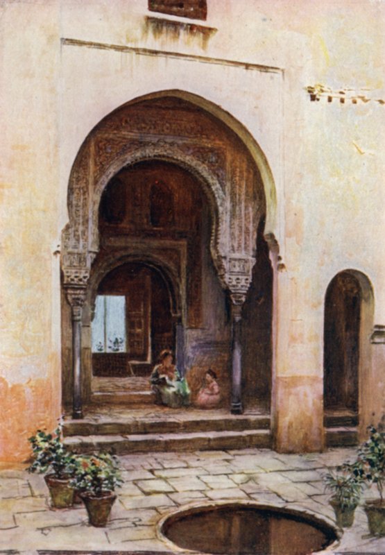 Alhambra, Mexuar Mahkemesi, Batı Cephesi (renkli taş) by A. Trevor Haddon