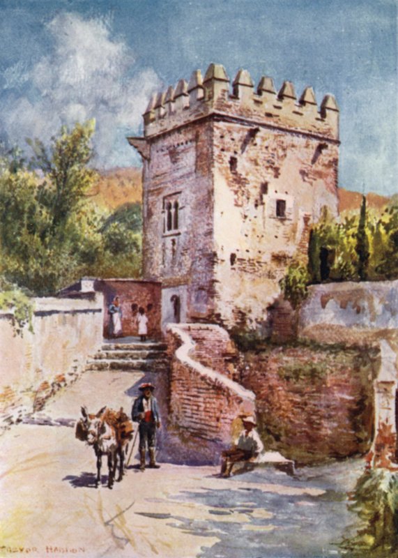 Alhambra, Tepelerin Kulesi (renkli taş) by A. Trevor Haddon