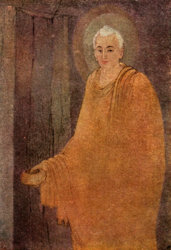 Mendicant olarak Buda (renkli taş) by Abanindranath Tagore