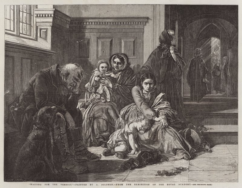 Kraliyet Akademisi Sergisinden Kararı Beklerken by Abraham Solomon
